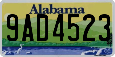 AL license plate 9AD4523