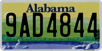 AL license plate 9AD4844