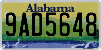 AL license plate 9AD5648