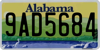 AL license plate 9AD5684