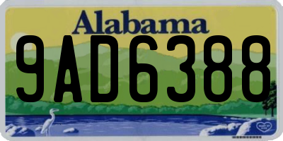 AL license plate 9AD6388