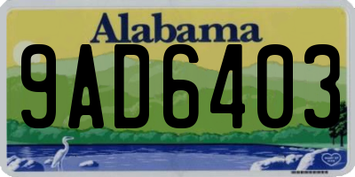 AL license plate 9AD6403