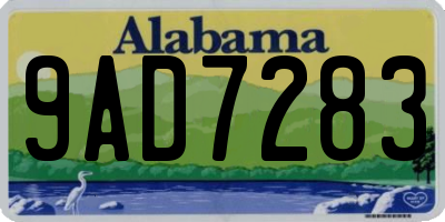 AL license plate 9AD7283