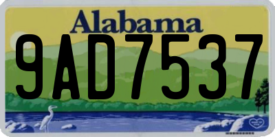AL license plate 9AD7537