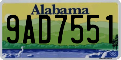 AL license plate 9AD7551