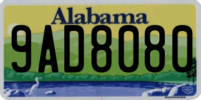 AL license plate 9AD8080