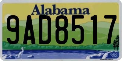 AL license plate 9AD8517