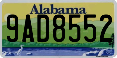 AL license plate 9AD8552
