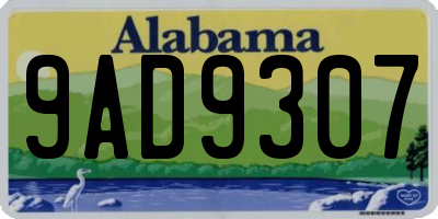 AL license plate 9AD9307