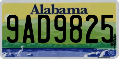 AL license plate 9AD9825