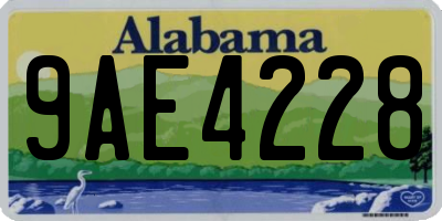 AL license plate 9AE4228