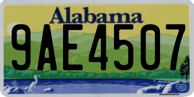 AL license plate 9AE4507