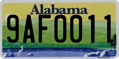 AL license plate 9AF0011