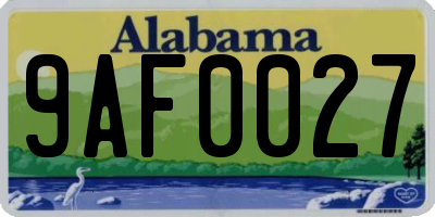 AL license plate 9AF0027