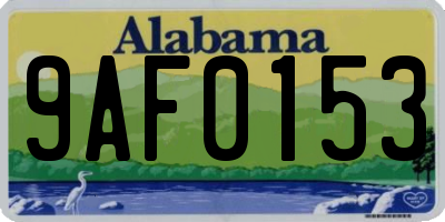 AL license plate 9AF0153