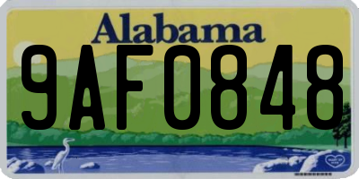 AL license plate 9AF0848
