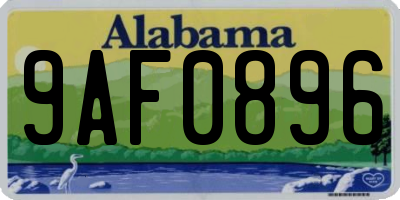 AL license plate 9AF0896
