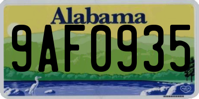 AL license plate 9AF0935