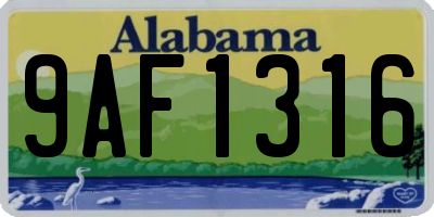 AL license plate 9AF1316