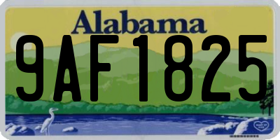AL license plate 9AF1825