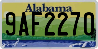 AL license plate 9AF2270