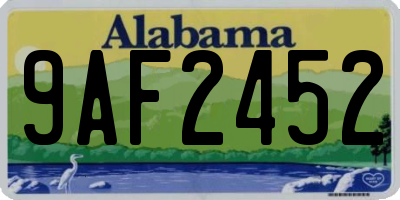 AL license plate 9AF2452