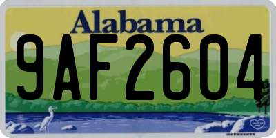 AL license plate 9AF2604
