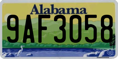 AL license plate 9AF3058