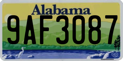 AL license plate 9AF3087