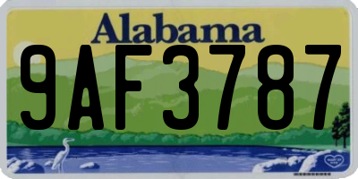 AL license plate 9AF3787