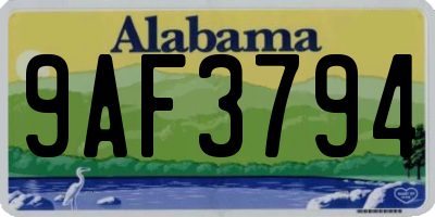 AL license plate 9AF3794