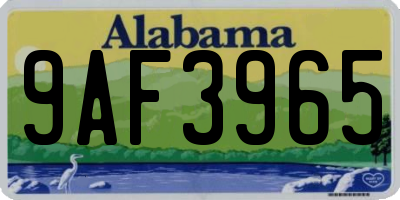 AL license plate 9AF3965