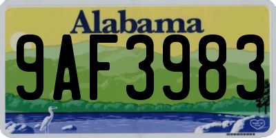 AL license plate 9AF3983