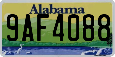 AL license plate 9AF4088