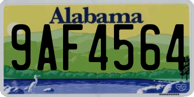 AL license plate 9AF4564