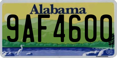 AL license plate 9AF4600