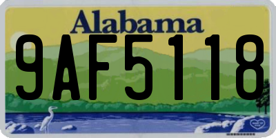 AL license plate 9AF5118