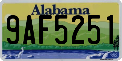 AL license plate 9AF5251