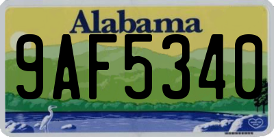 AL license plate 9AF5340