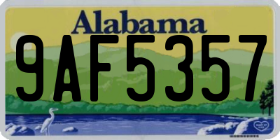 AL license plate 9AF5357