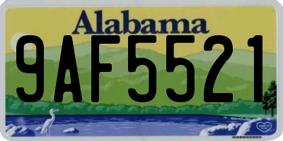 AL license plate 9AF5521