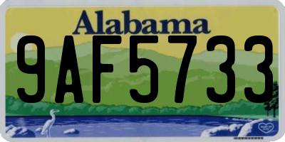 AL license plate 9AF5733