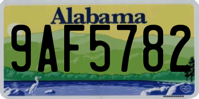 AL license plate 9AF5782
