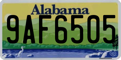 AL license plate 9AF6505