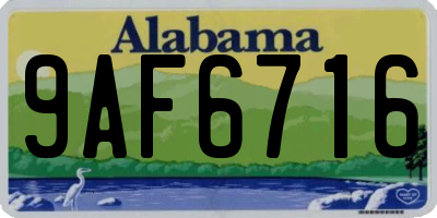AL license plate 9AF6716