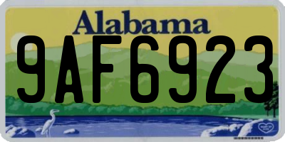 AL license plate 9AF6923