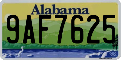 AL license plate 9AF7625