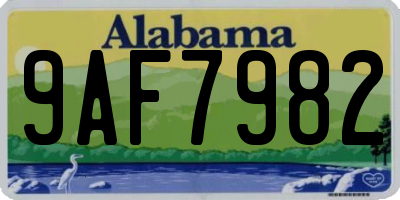 AL license plate 9AF7982