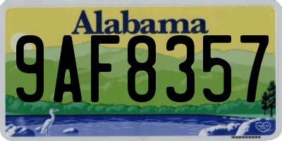AL license plate 9AF8357