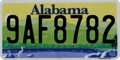 AL license plate 9AF8782